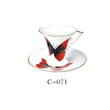 Ensemble de tasses à café en porcelaine papillon